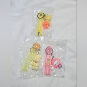 WHOLESALE BULK LOT OF 3 KEYCHAINS/BAG CHARMS